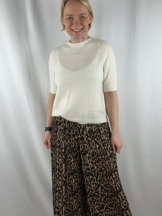 Strickpulli kurzarm, ecru