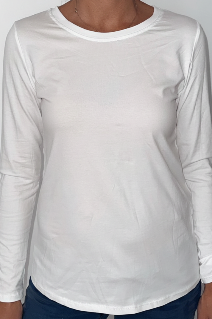 Basic Longsleeve, weiß