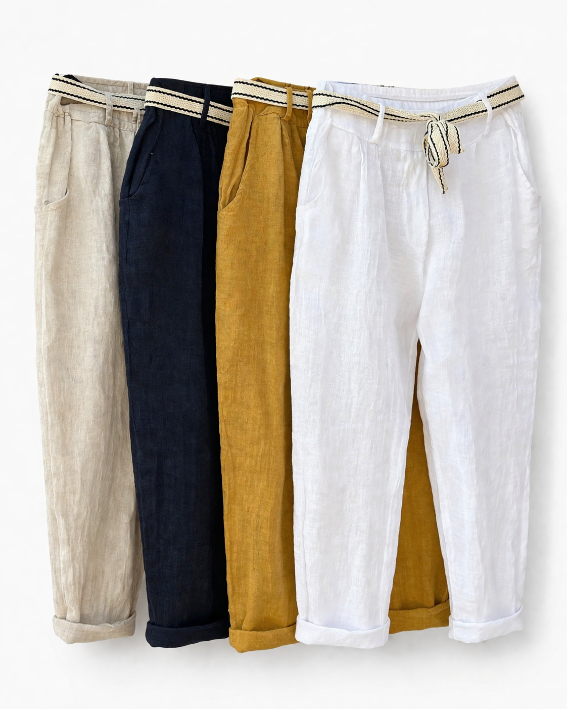 Leinenhose mit Gürtel