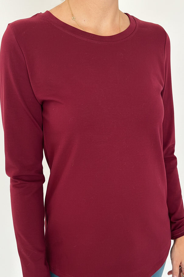 Basic Longsleeve, Bordeaux