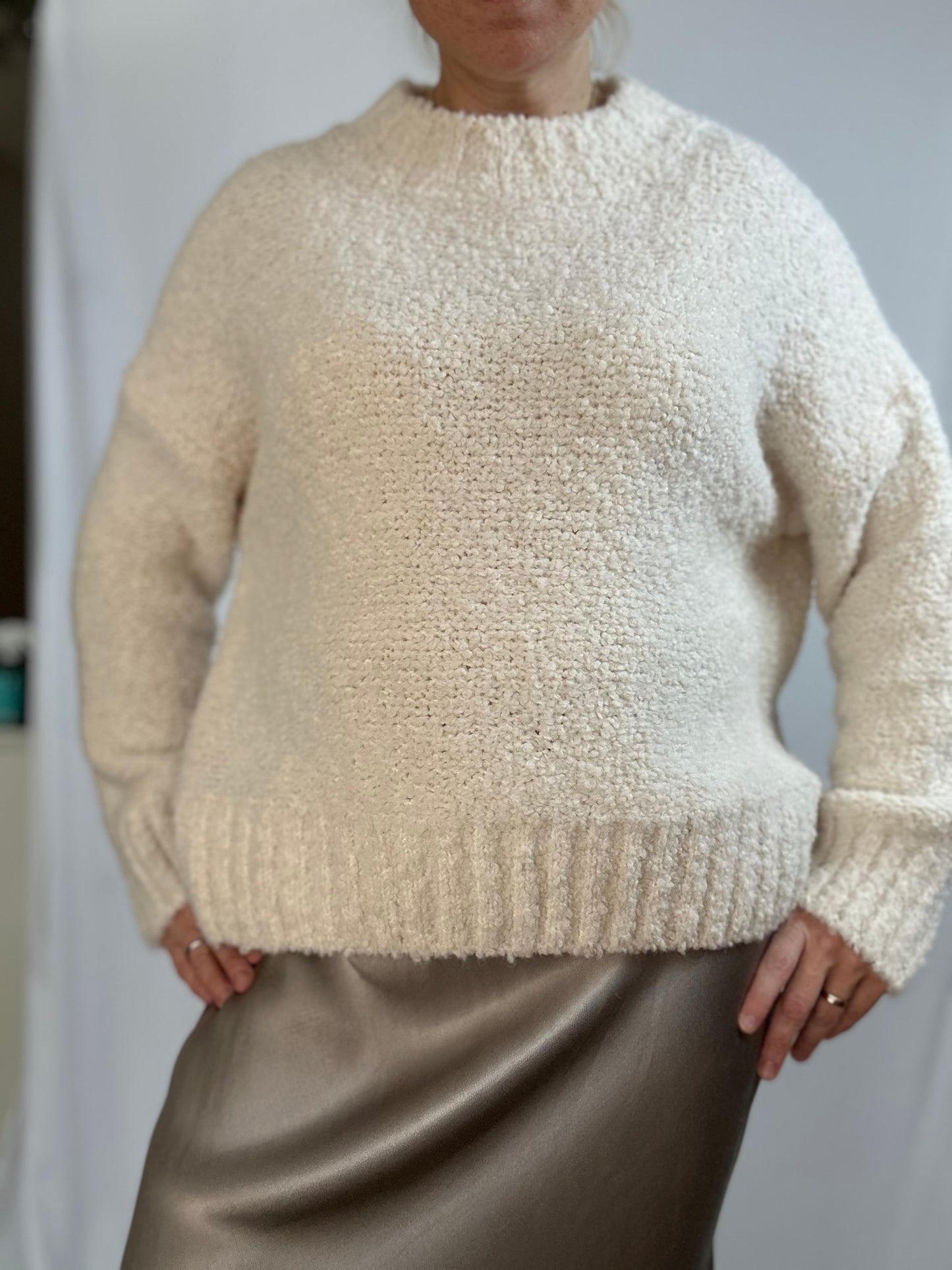 Boucle Pullover, Ecru