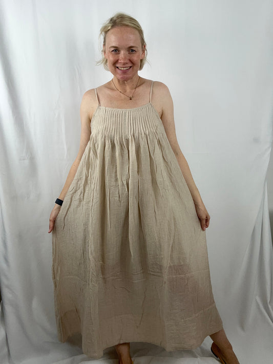 Trägerkleid Beige