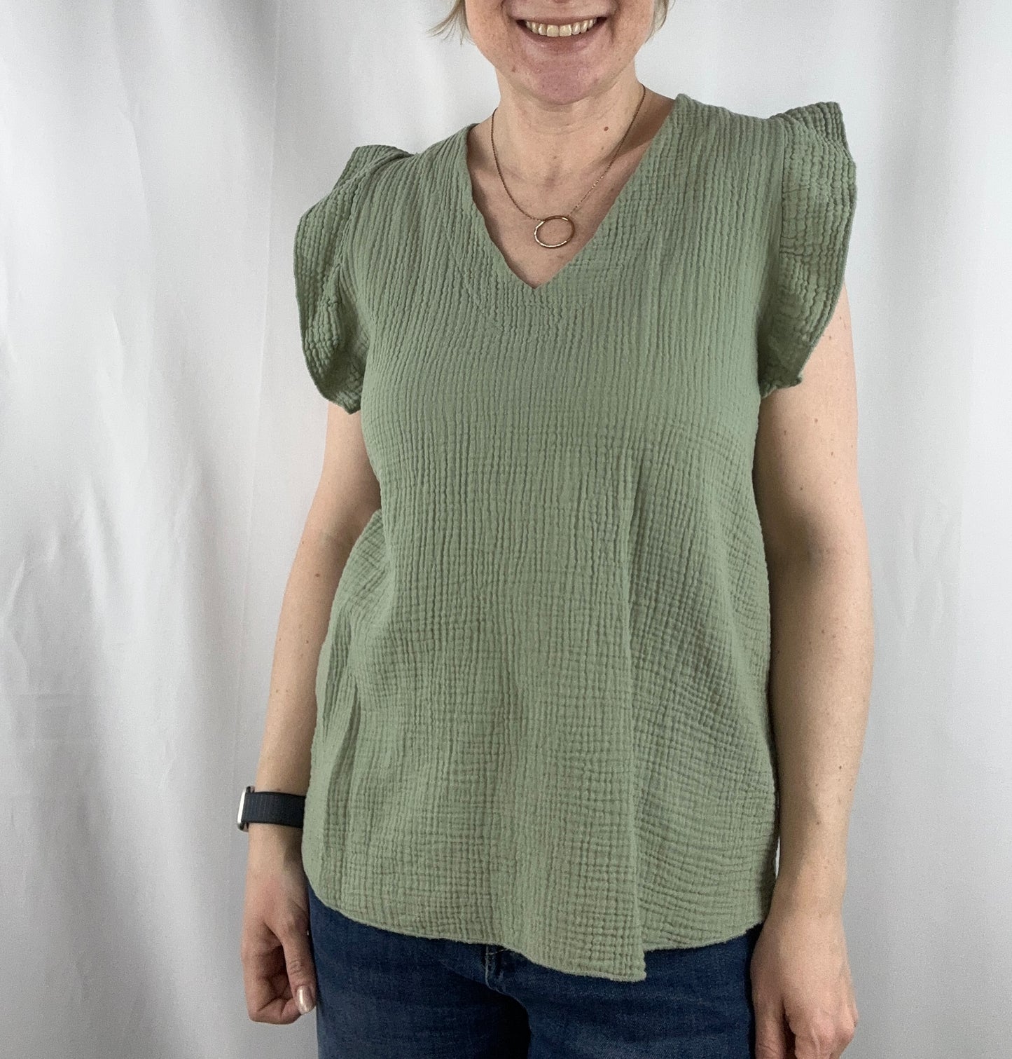 Musselin Bluse mit Rüschen