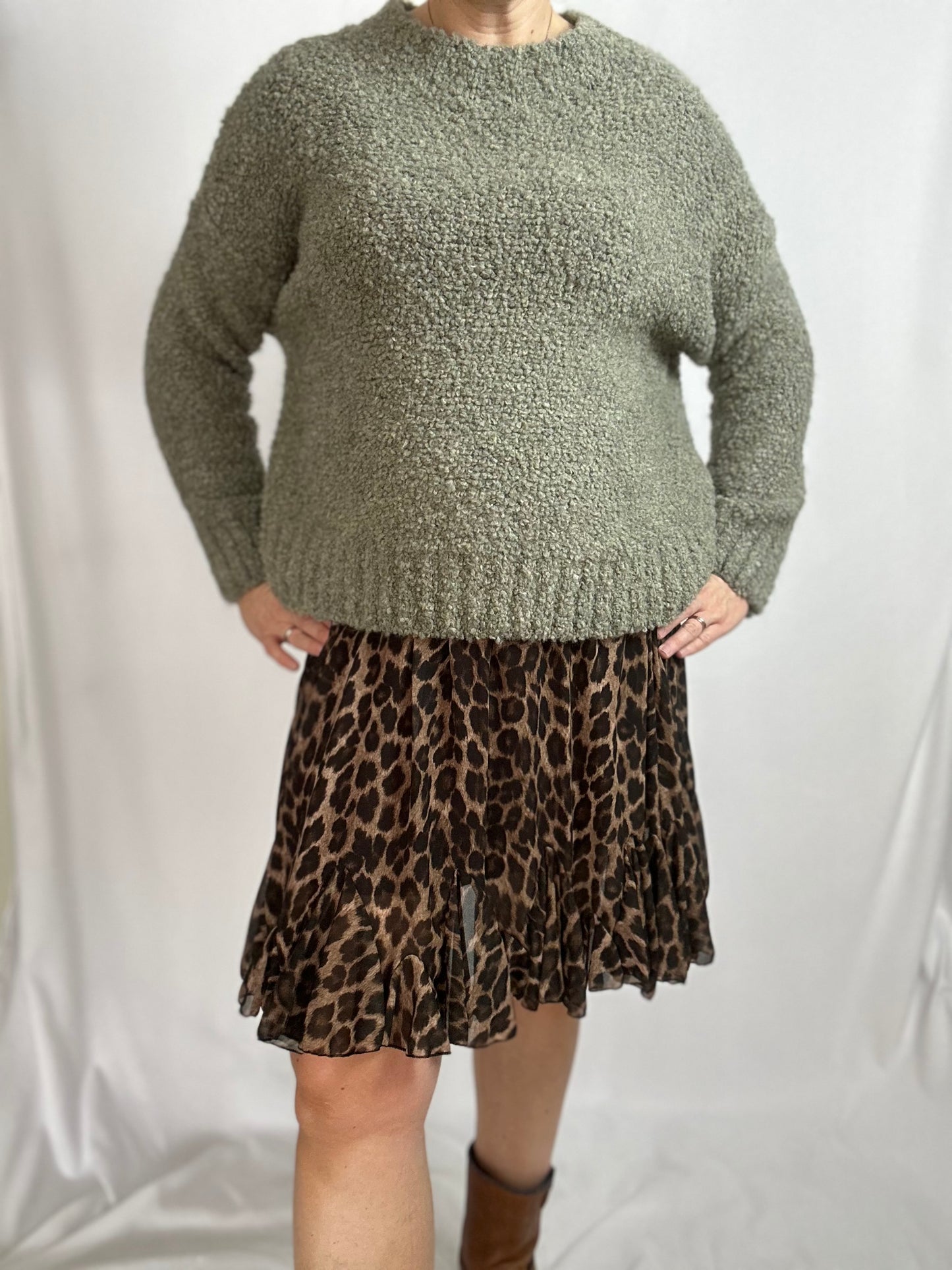 Boucle Pullover, Khaki