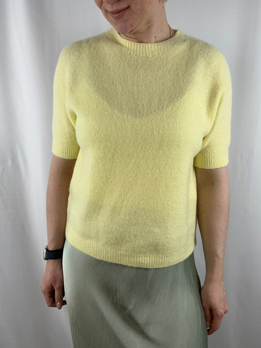 Strickpulli kurzarm, gelb
