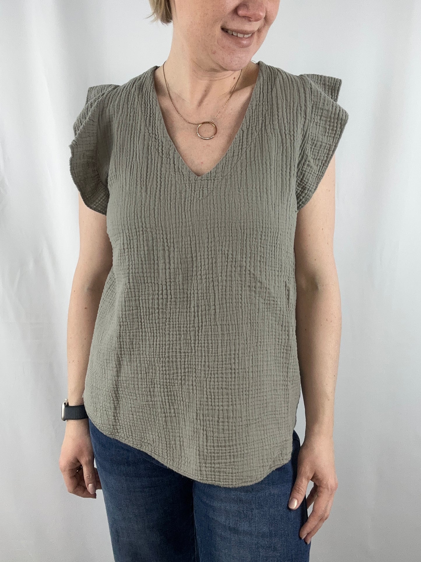 Musselin Bluse mit Rüschen