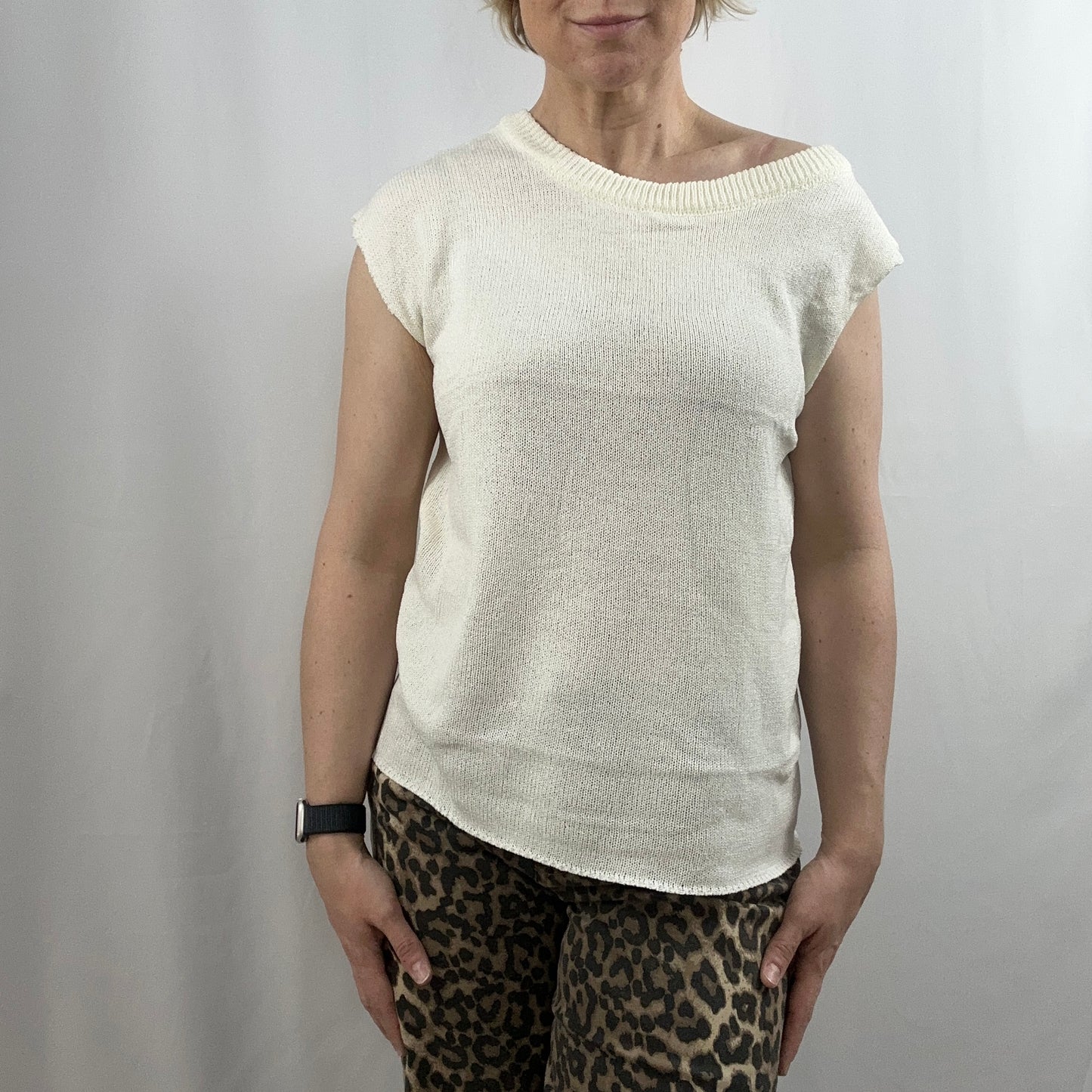 Sommer Strickshirt Off Shoulder