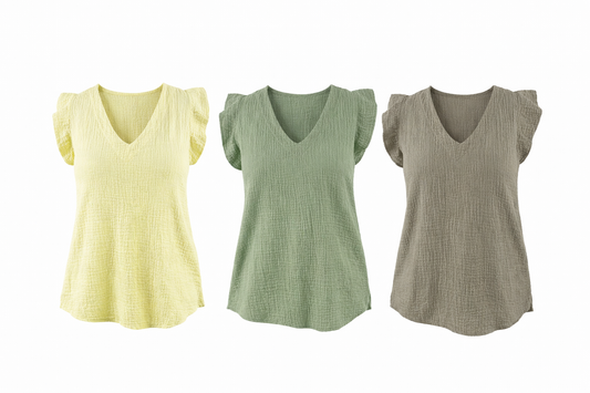 Musselin Bluse mit Rüschen