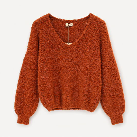 Dicker Strickpullover V-Ausschnitt