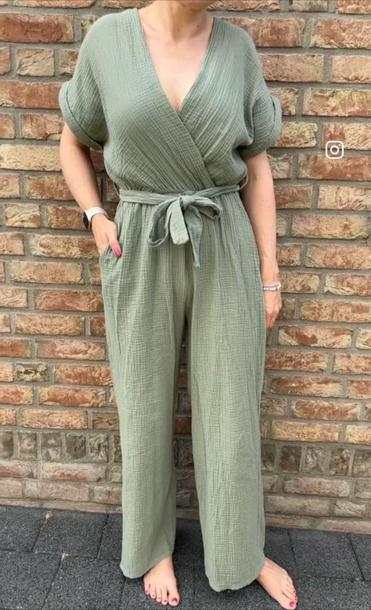 Musselin Jumpsuit lang