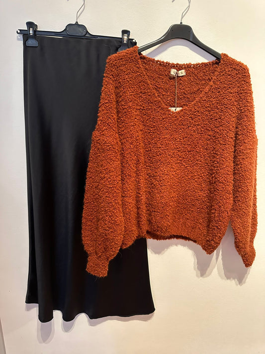 Dicker Strickpullover V-Ausschnitt