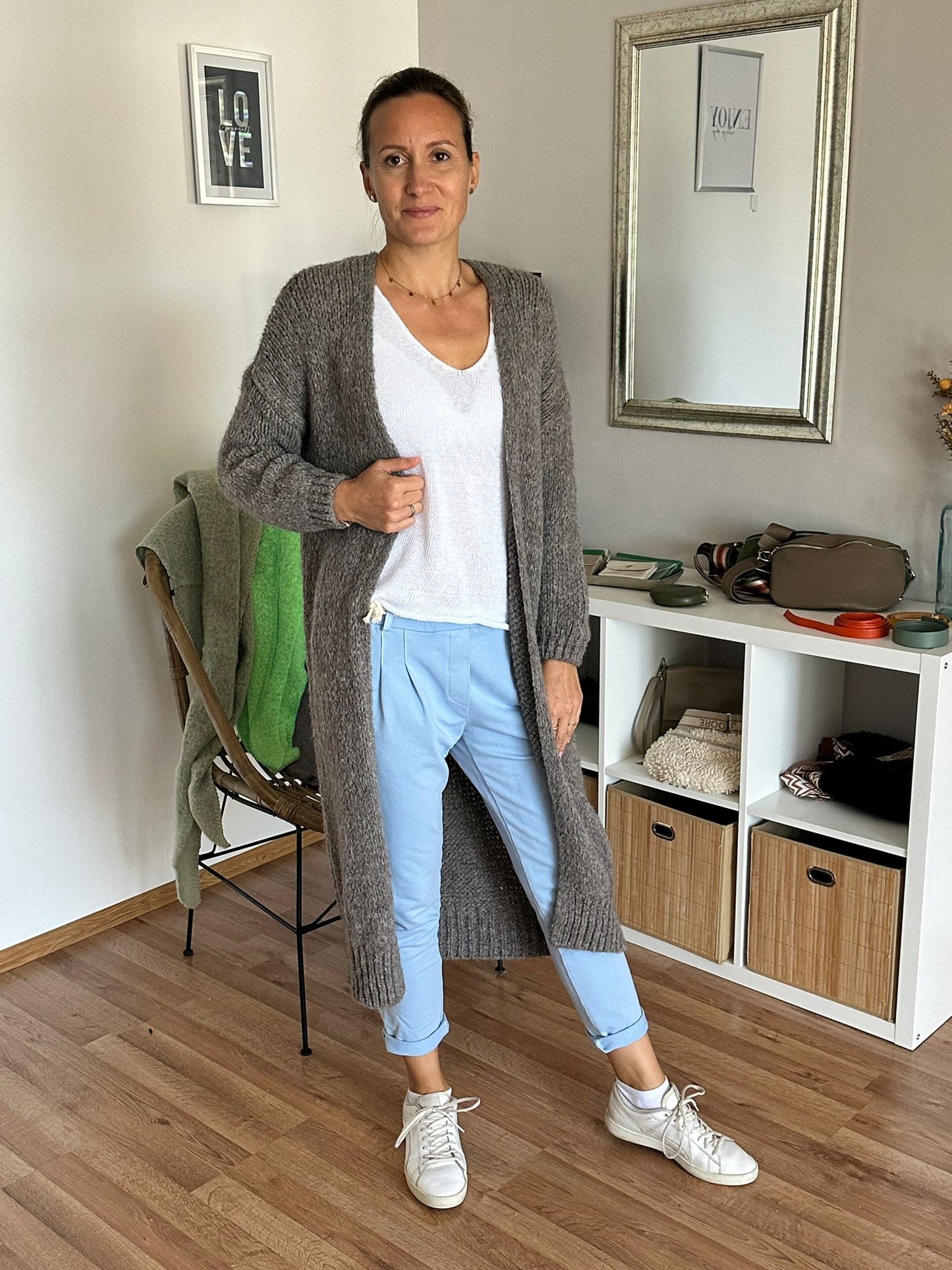 Strickjacke lang