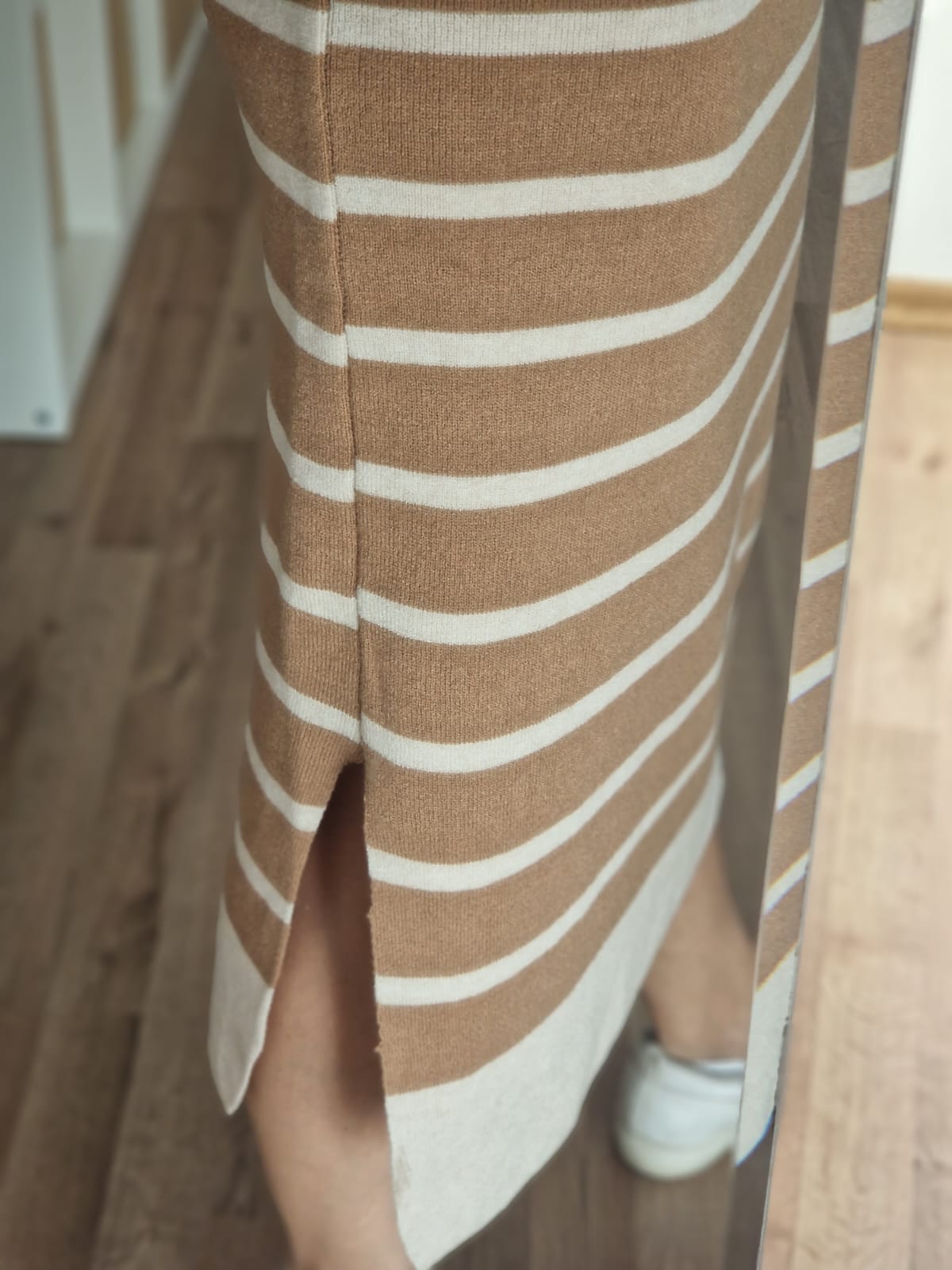 Strickkleid lang gestreift